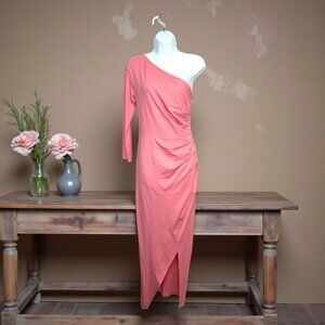 Sarin Mathews One-Shoulder Blush Pink Dress Size M NWT